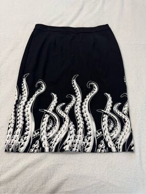 Sourpuss Women’s Midi Tentacles Pencil Skirt Size XL
